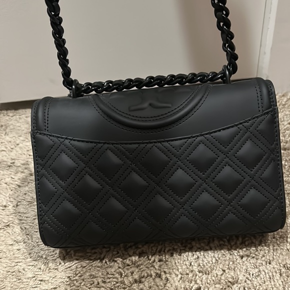 Tory Burch Small Fleming Matte Black- used once! - Picture 4 of 5
